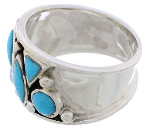 Genuine Sterling Silver Turquoise Jewelry Ring Size 8-1/4 TX28150
